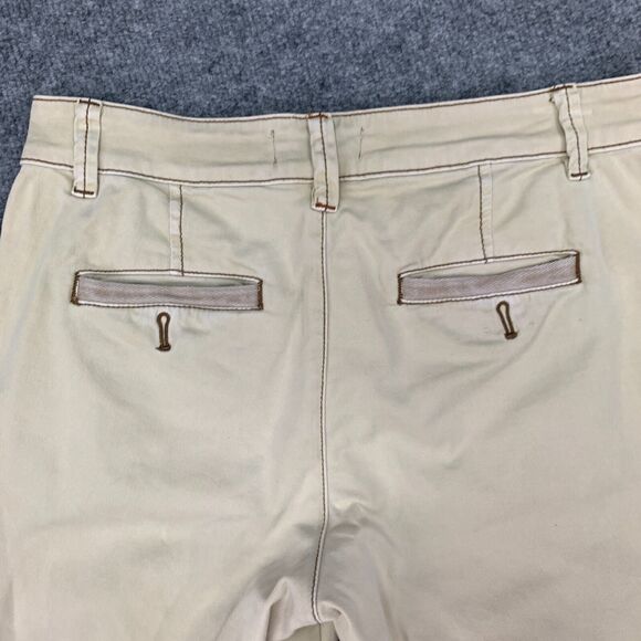 Anthropologie Chino Pedal Pusher 26 Cotton Stretch Belt Loops Clam Digger Pants - Picture 9 of 14